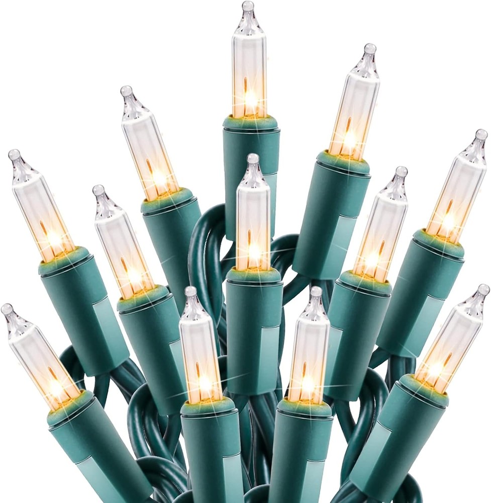 Minetom Clear Christmas String Lights 100 Count 100 Count, Warm White