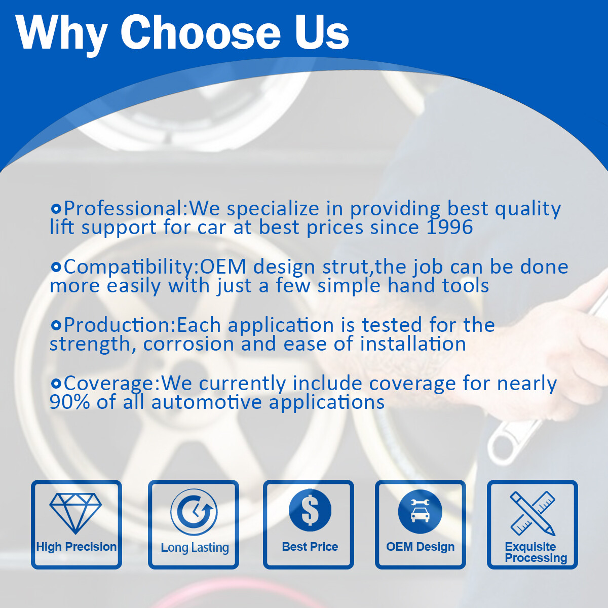 2Pcs Rear Trunk Liftgate Lift Supports W/ Power Gate For Toyota Venza 2009 -2016