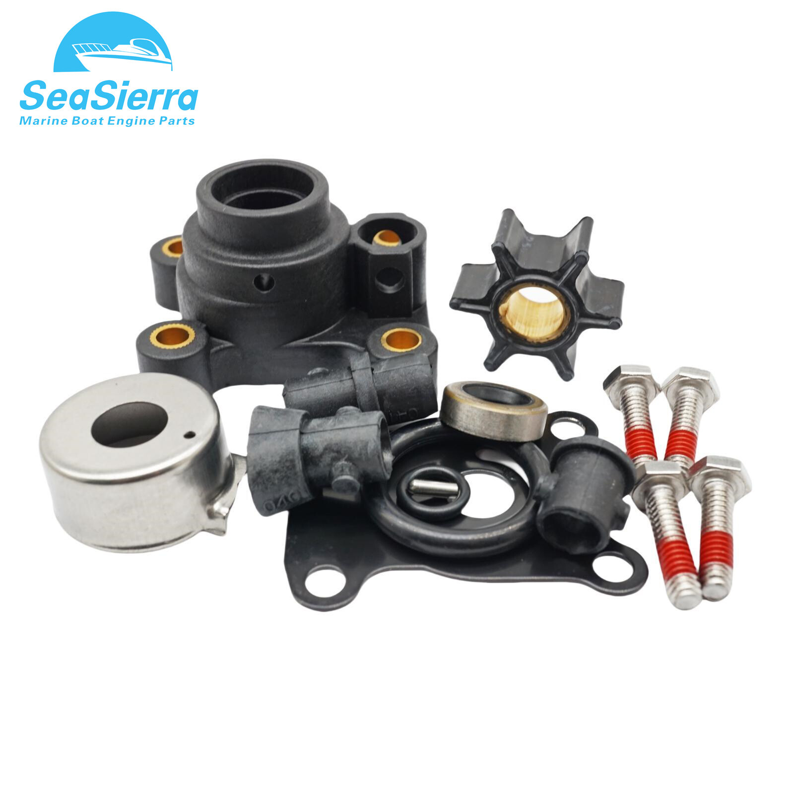 Water Pump Impeller Kit for Johnson Evinrude 9.9-15HP 1974-2007 Replaces 394711