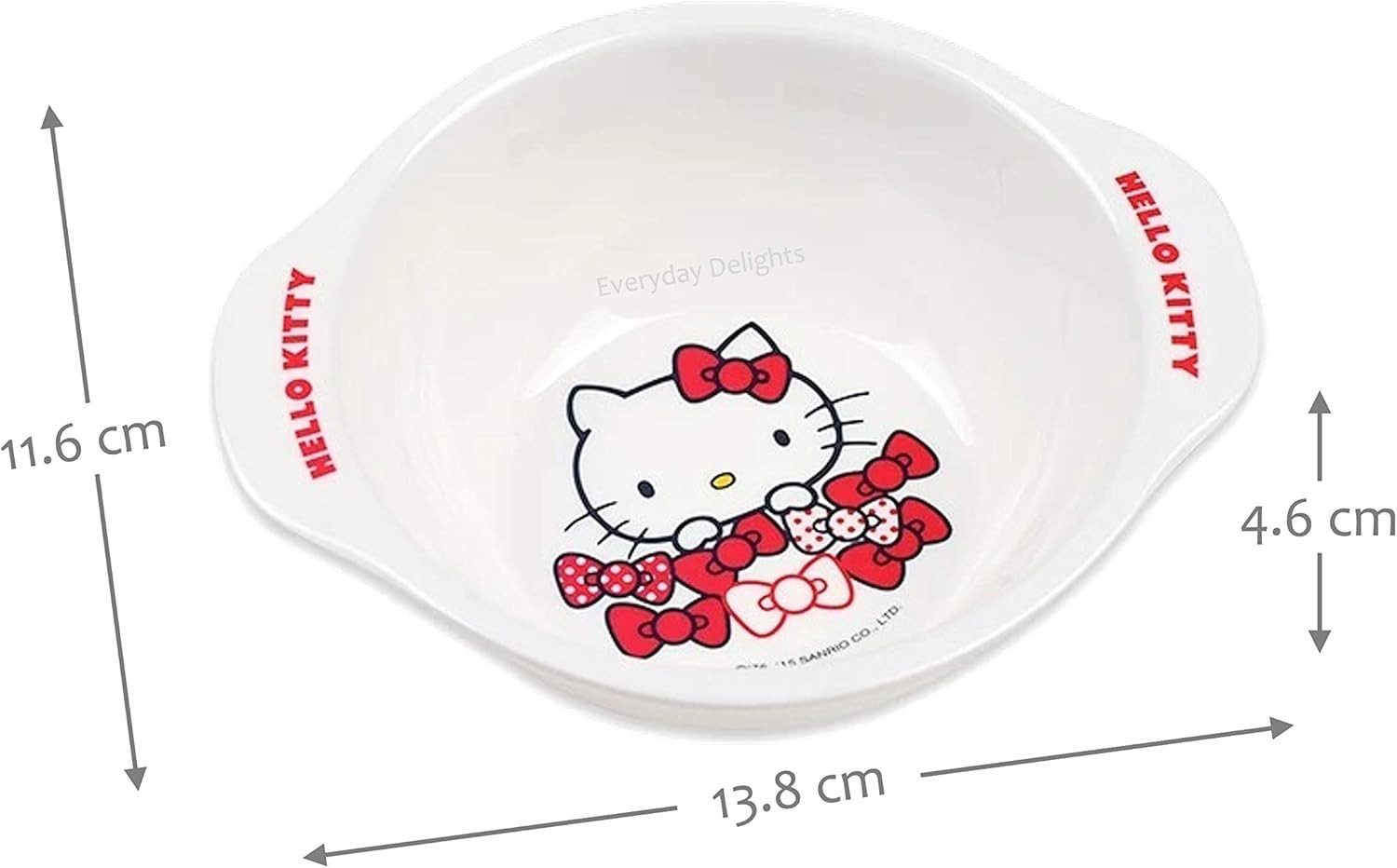 Hello Kitty Red Dinnerware Flatware Meal Set – Plate Bowl Cup Spoon, 4 Pieces
