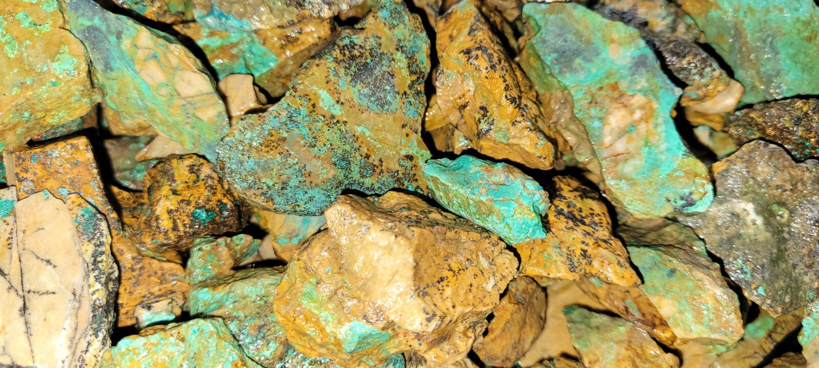Natural Turquoise Rough Blue Silver Mine, Lone Mountain District NV - Half Pound