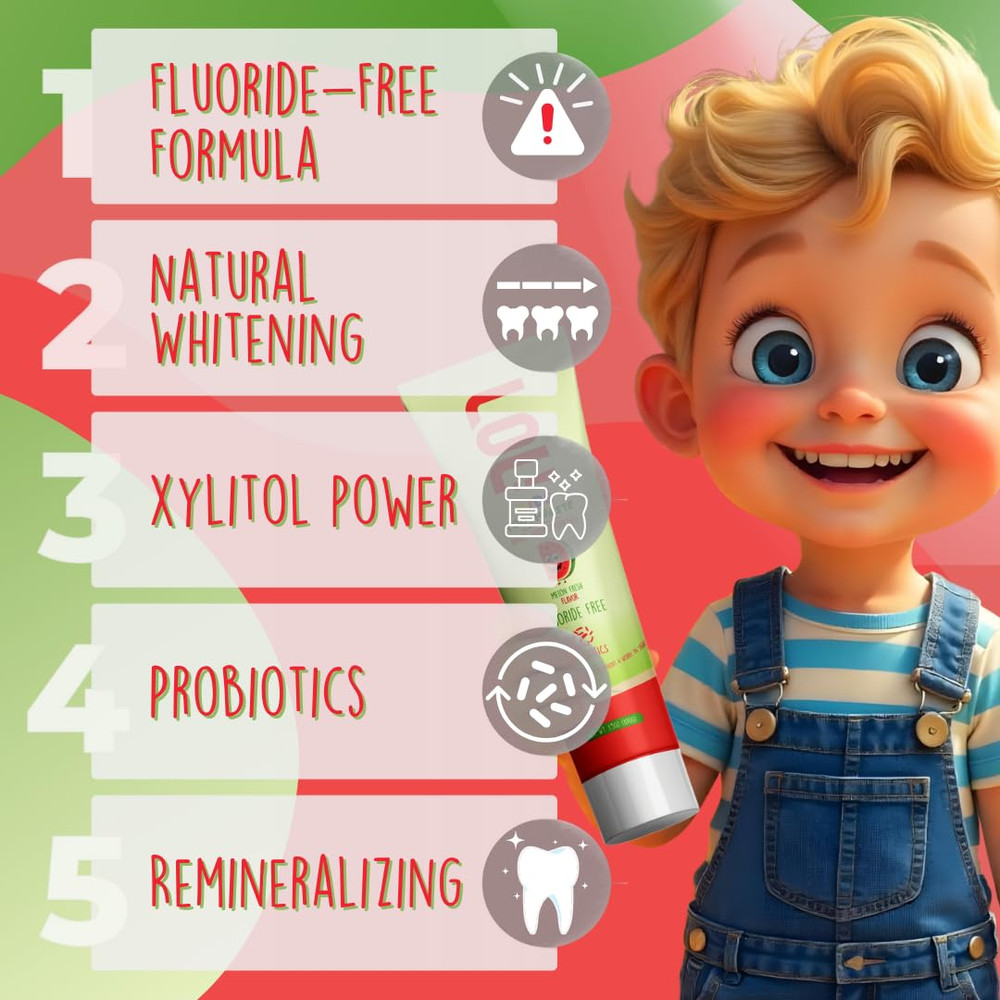 LOL Kids Toothpaste No Fluoride, Nano Hydroxyapatite Toothpaste, Probiotics, ...