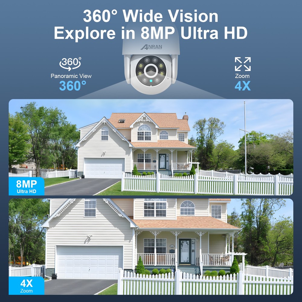 ANRAN 4K 4-Camera PoE Security System 8-Channel NVR 2TB,Easy Plug & Play Setup