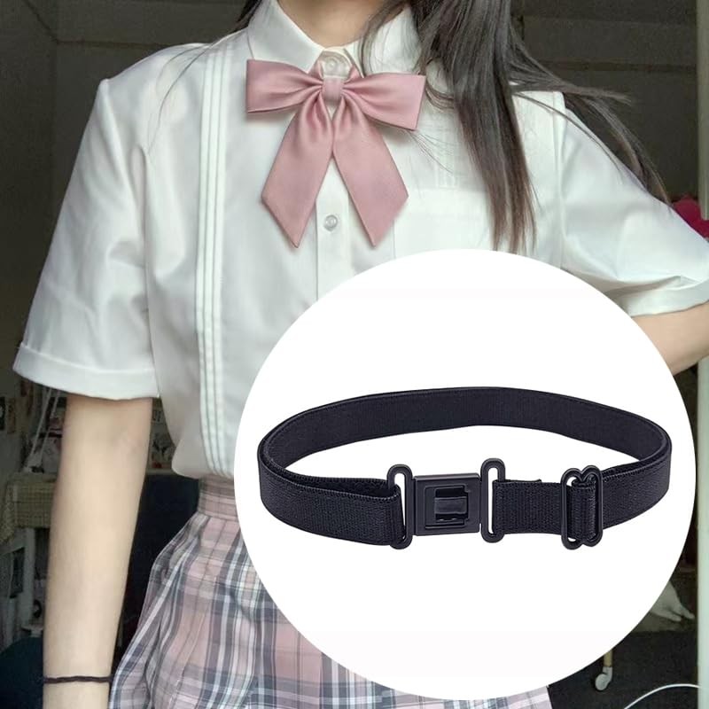 SYBL 10PCS Black Bow Tie Extender Straps Adjustable Elastic Medium,