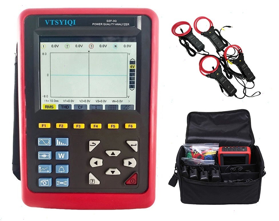 Three-Phase Power Quality and Energy Analyzer with Range 10A~6000A USB Interface