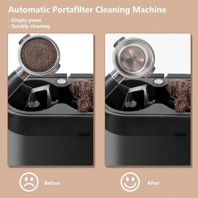 Espresso Knock Box Automatic Portafilter Cleaner Machine