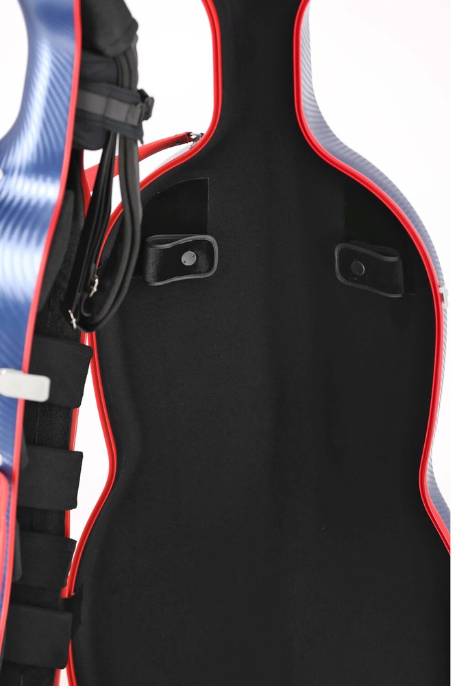 GEWApure cello case polycarbonate, model FUN, blue-red