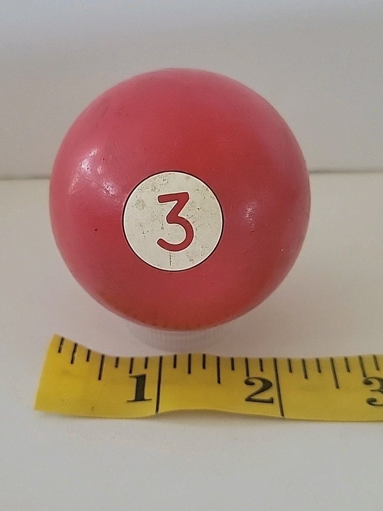 Vintage No. 3 Solid Red Pool Ball Billiard 2" Replacement (A)