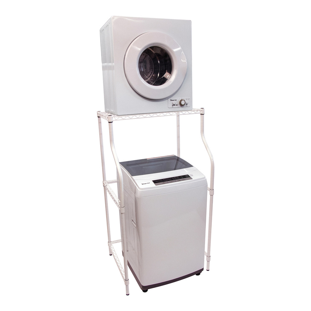 Laundry Storage Rack Compact Washer Dryer Shelf Stackable Room Space Saver Stand
