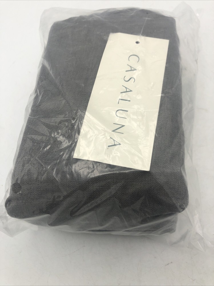 Casaluna King 100% Washed Hemp Solid Pillowcase Set Gray