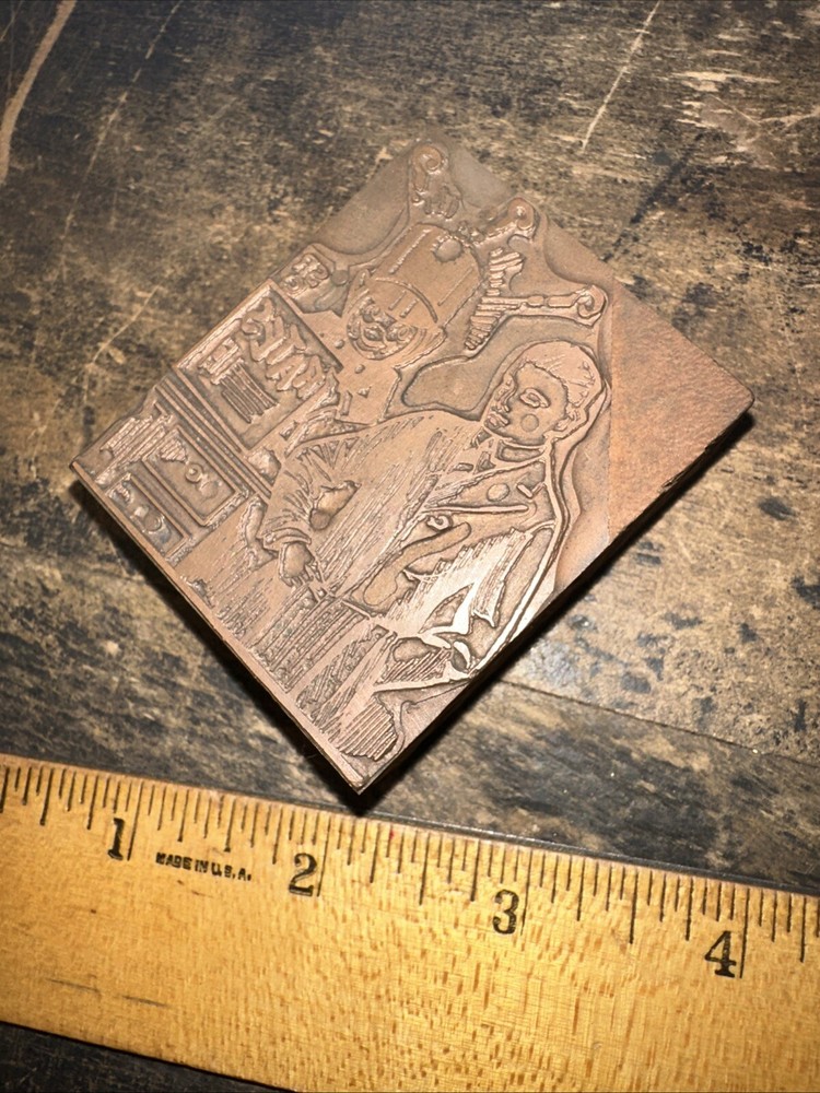 Printing Block ( RATES??? ) Dry Cleaning Block. Copper Face
