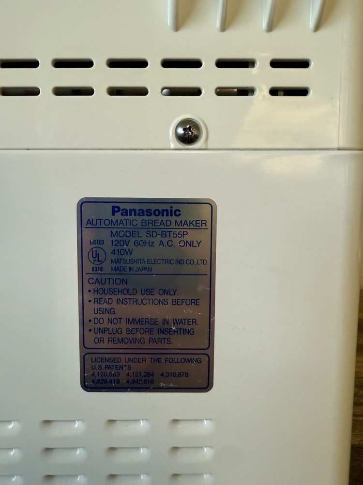 Panasonic Bread Maker Model Number SD-BT55P Tested Working