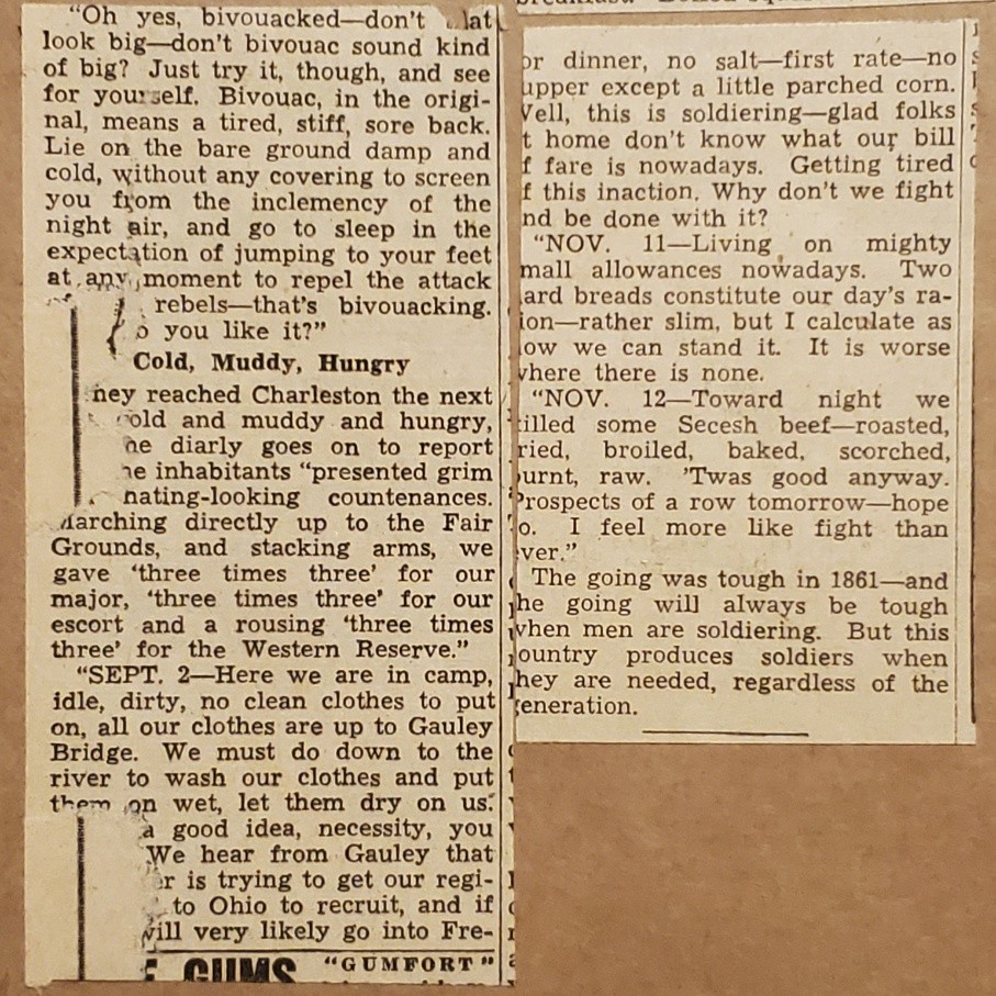 5196---1941 William Shepherd Civil War diary story Ohio 7th Infantry Painesville