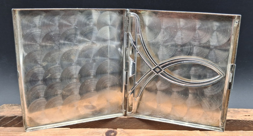 Sterling Silver Elgin, American, Matte Finish, Goldleaf Pattern, Cigarette Case