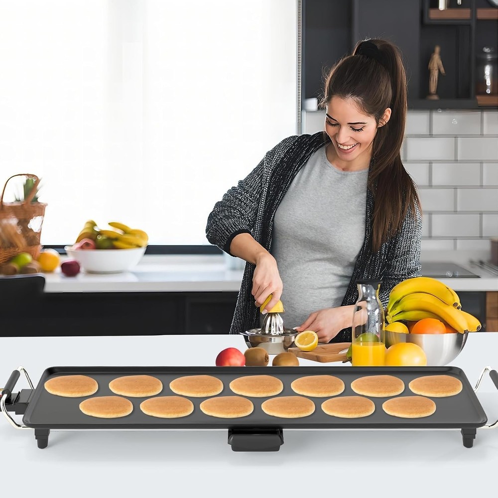 Electric Griddle, Extra Large Teppanyaki Grill with Adjustable Temperature..