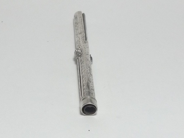 VICTORIAN COMBO STERLING SILVER PROPPELLING PENCIL DIP PEN, FOUNTAIN PEN, CUT ER