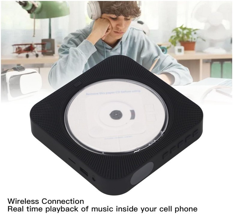 Portable CD Player w/ Remote – Wall Mount or Tabletop 🎵🖤