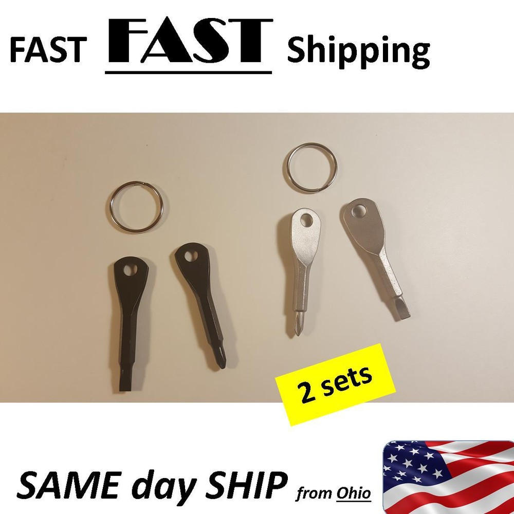 mini multi-tool -- 2 SETS -- key chain screwdriver set - keychain tools multi