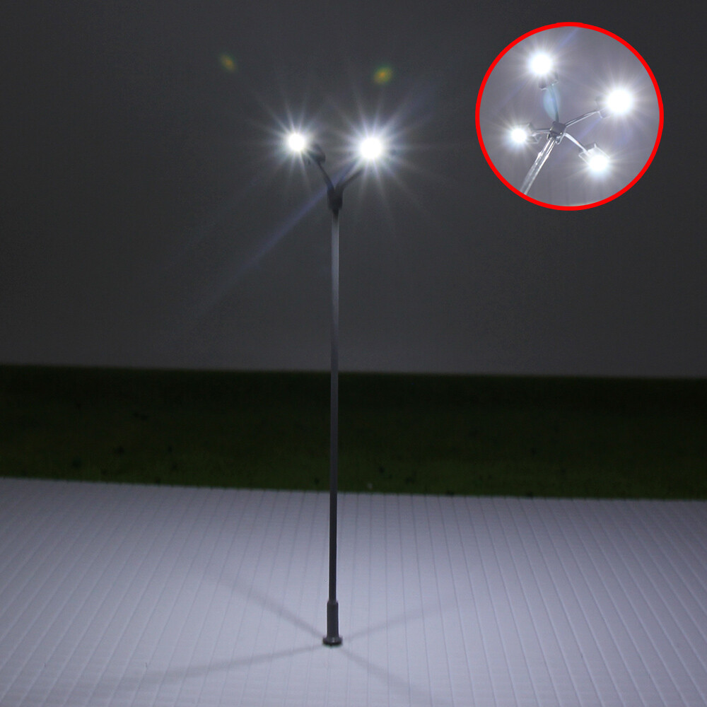 LSL04 5pcs Model Railway HO Scale 1:87 Plaza Lamps Playground Street Lights