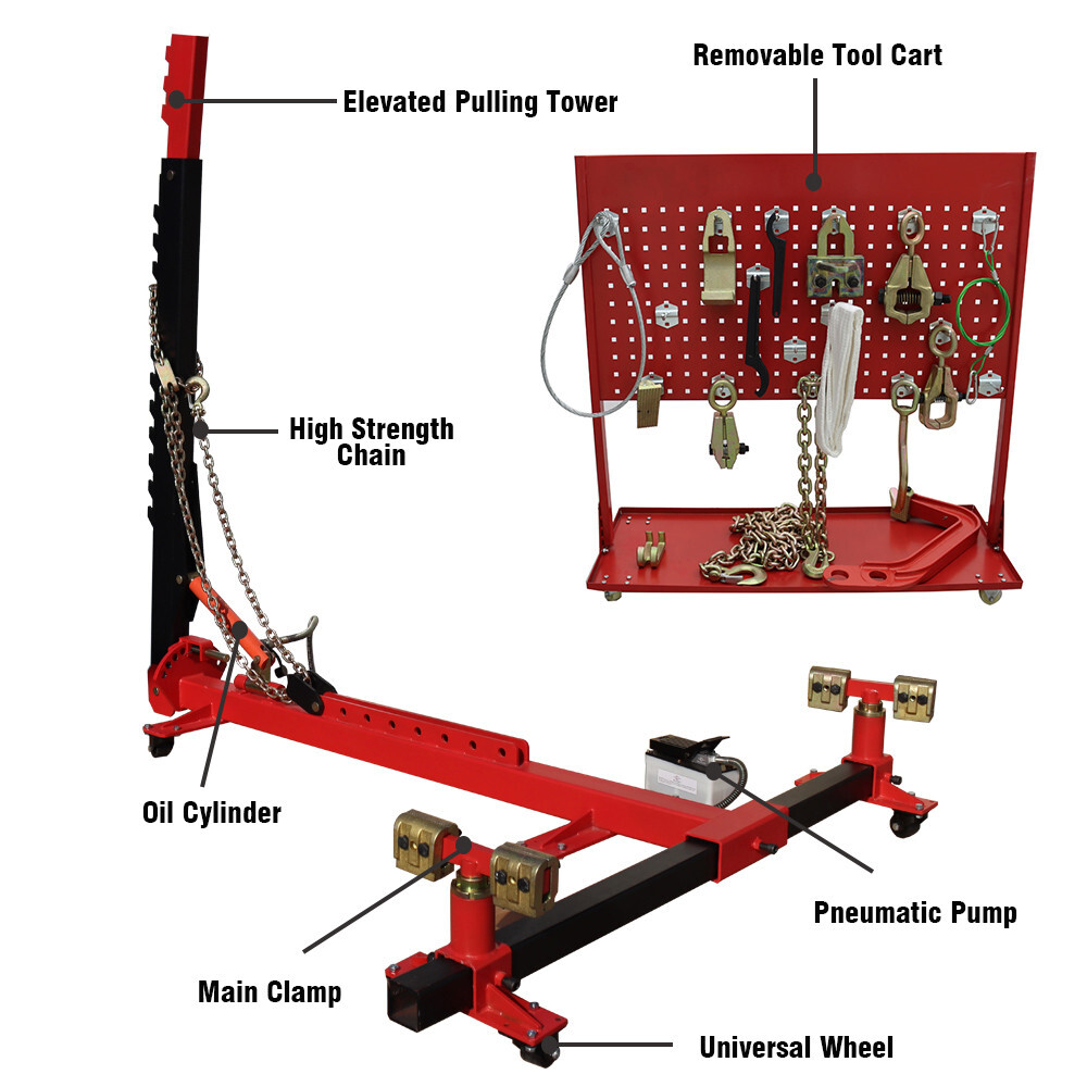 Auto Body Collision Repair Tools 10Ton Pulling Capacity Car Frame Machine 4409lb