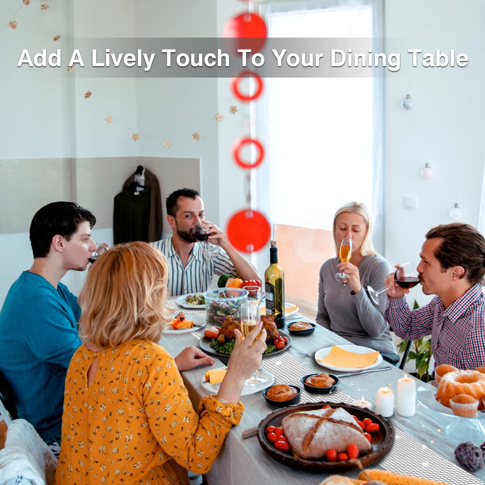 12 x 108 Inches Disco Party Table Runner Mirror Silver Table Cover 70s Disco ...