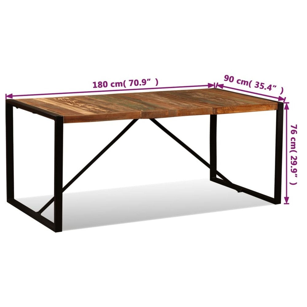 Dining Table Kitchen Table Dining Room Dinner Table Solid Reclaimed Wood vidaXL