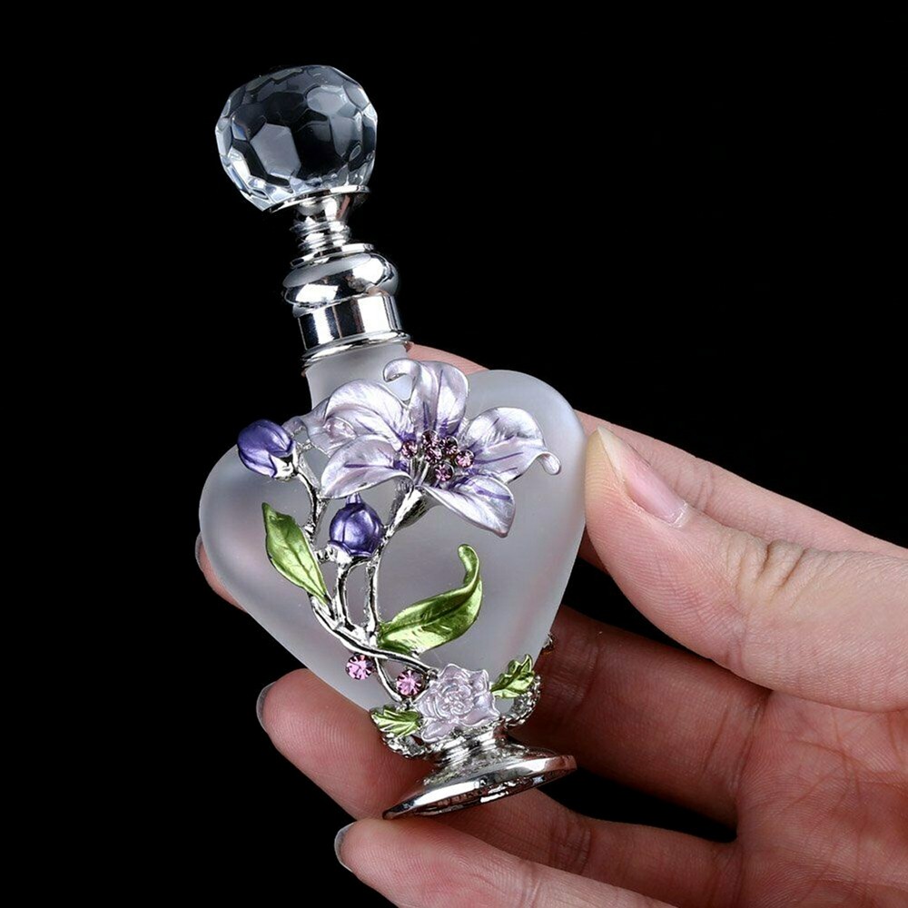 10ml Heart-shaped Orchid Perfume Bottle Empty Refillable Cologne Toner Container