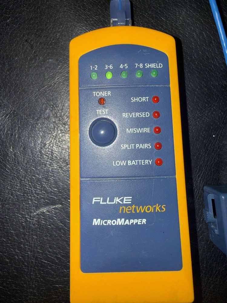 Fluke Networks MicroMapper LAN Cable Tester RJ45 Wiremap Tool w/ Remote TESTED