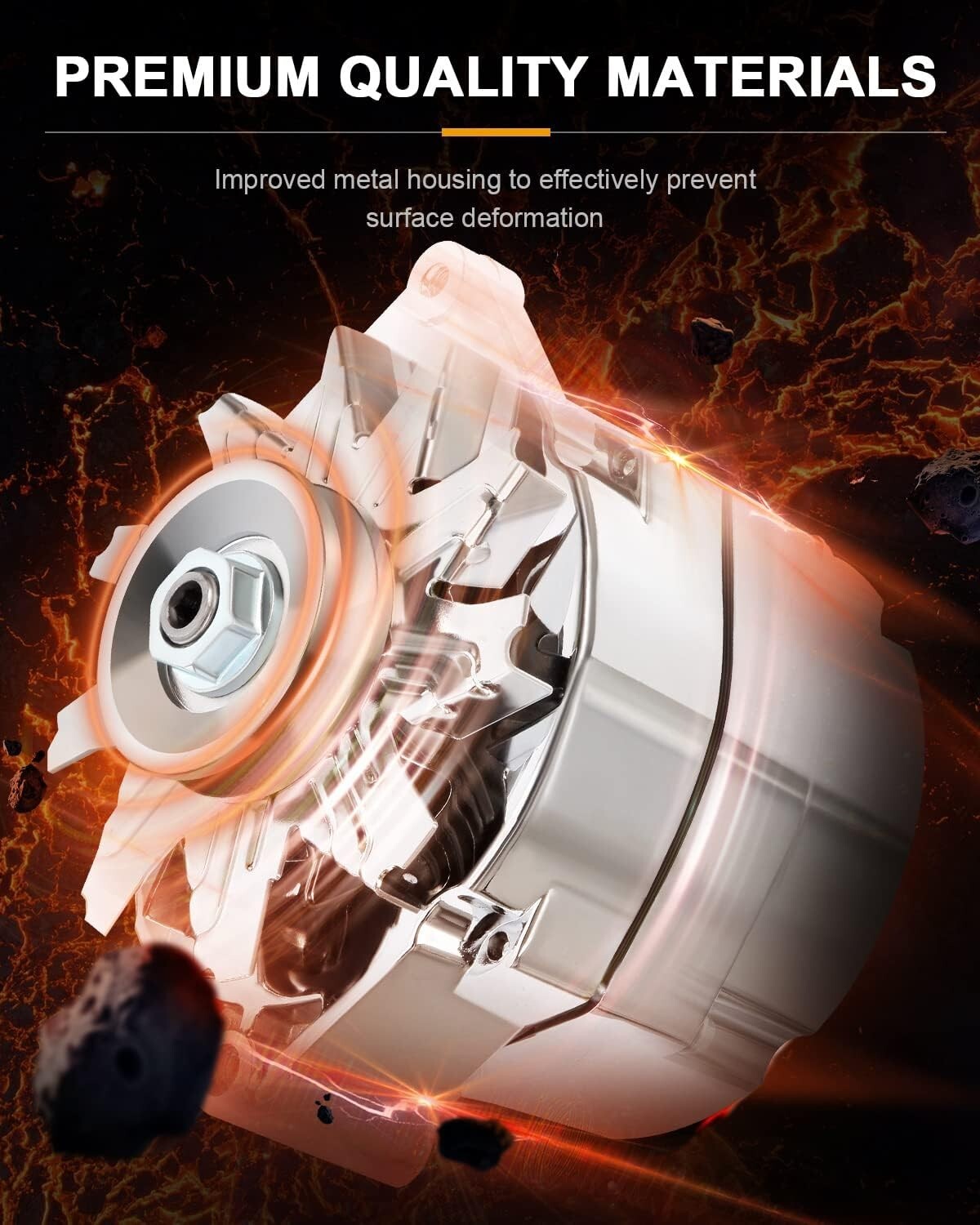 Alternator 120Amp Chrome 1 Wire Self Exciting Street Rod for GM 305 350 BBC SBC