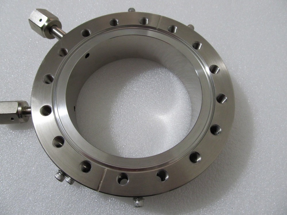 6" Conflat Flange Threaded Coupling Ring w/ 2 VCR 1/4" Sideport - Vacuum Part