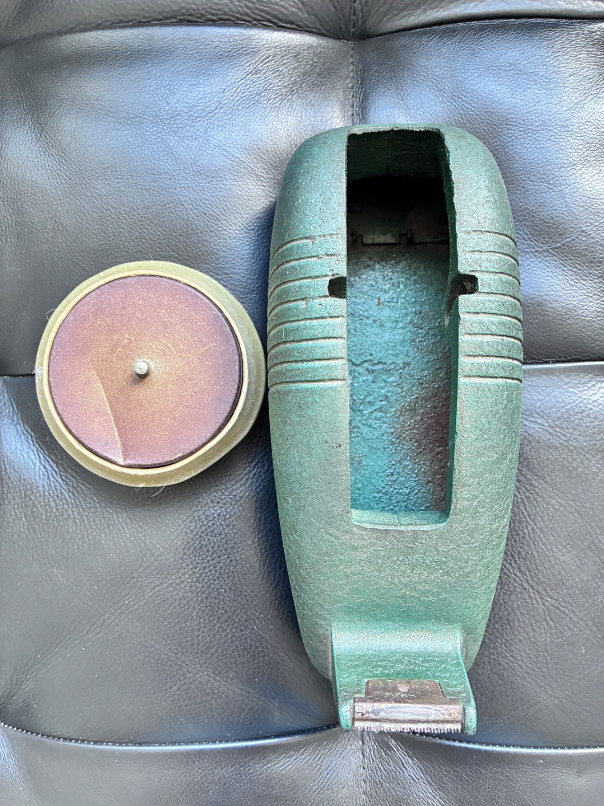 Vintage Industrial Cast Iron Whale Tail Scotch Tape Dispenser Steampunk Art Deco