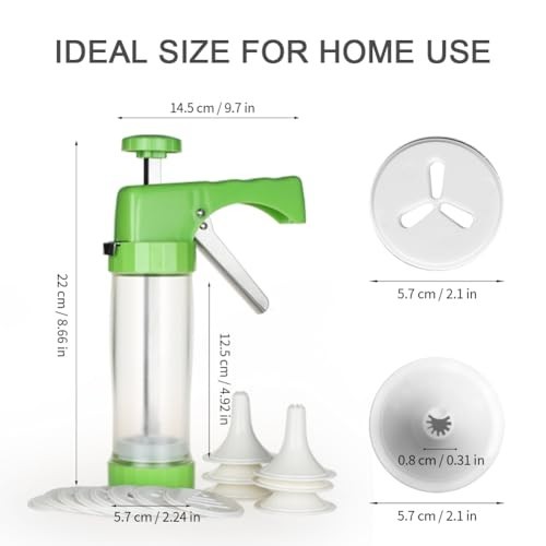 Cookie Press Maker Machine - Icing Gun Kit with 16 Discs & 6 Tips for DIY Baking