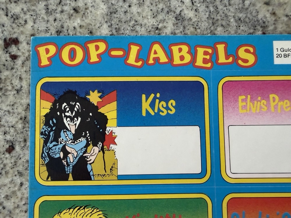 KISS 1977 POP SCHOOL BOOK LABELS STICKER SET MP NETHERLANDS AUCOIN VINTAGE RARE