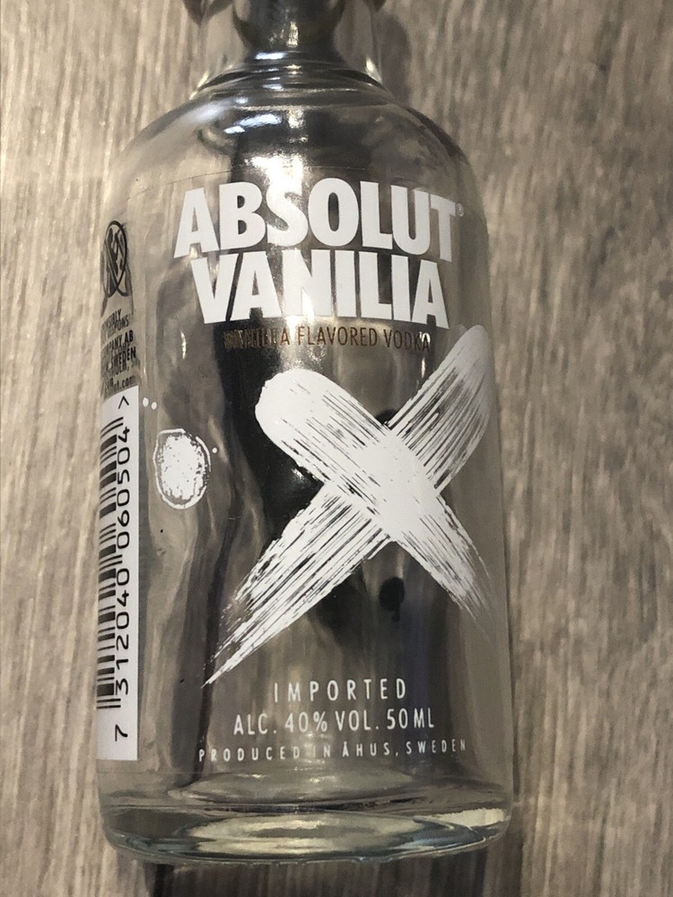 Absolut Vanilla Flavoured Vodka 50ml EMPTY BOTTLE upcycling
