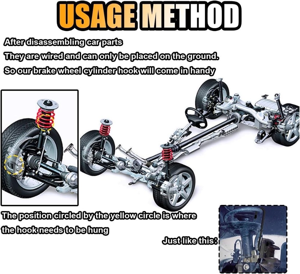 Universal Automotive Brake Caliper Hangars - Rust-Proof, Easy Maintenance Hooks