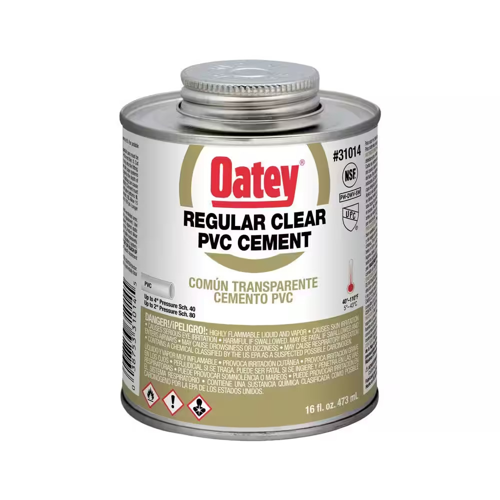 16 Oz. Regular Clear PVC Cement