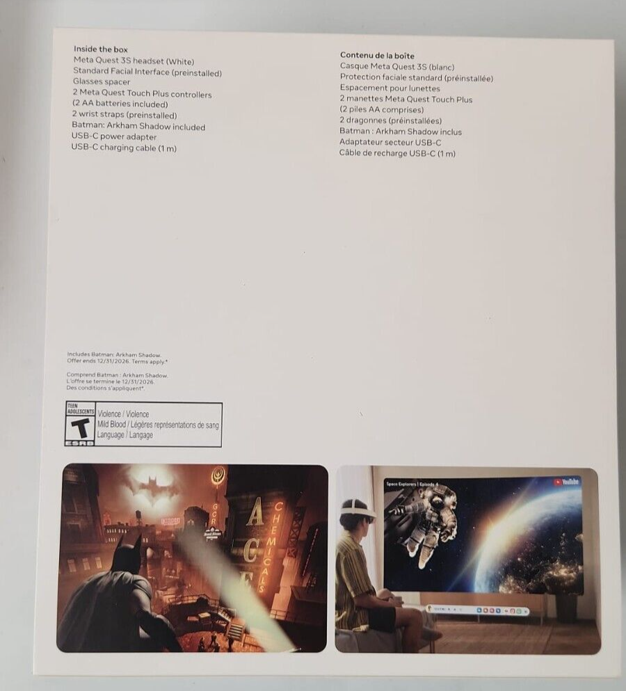 Meta Quest 3S 256GB with Batman: Arkham Shadow Game Bundle