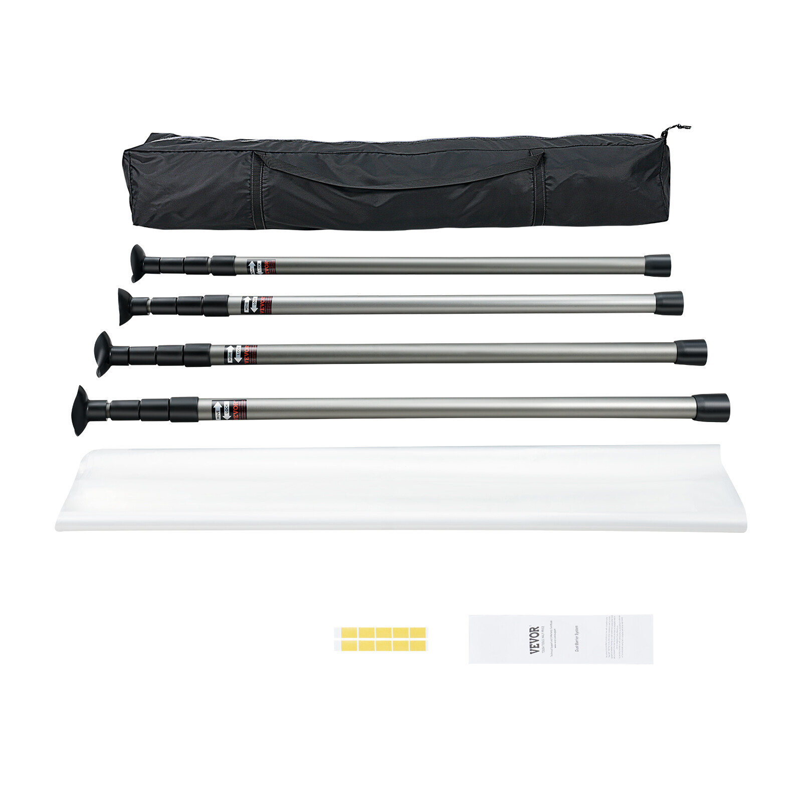VEVOR Dust Barrier Poles 10 Ft with Four Telescoping Poles Dust Barrier System