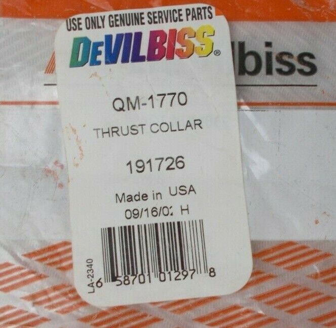 Thrust Collar fits: Agitator Devilbiss QM-1770