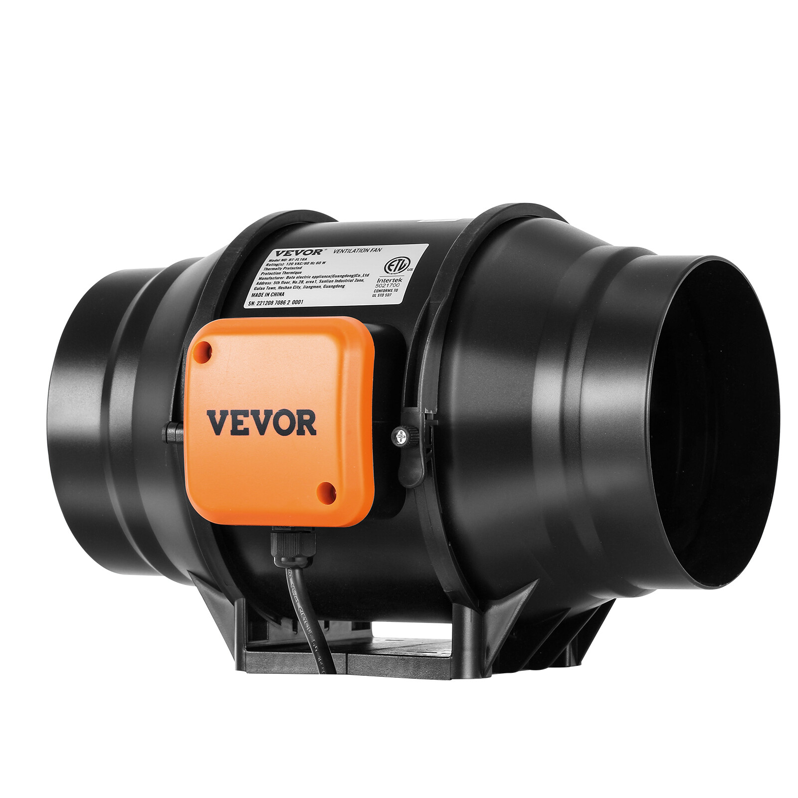 VEVOR 6 Inch Inline Duct Fan HVAC Exhaust Blower Kit, Variable Speed