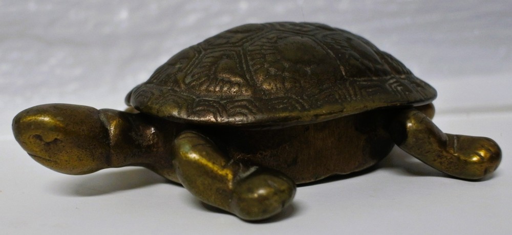 Brass Tortoise Turtle Hinged Box  Vintage