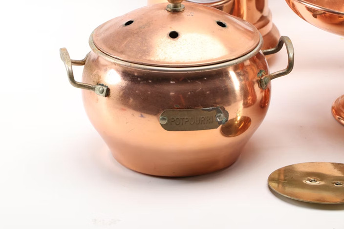 West Bend Copper Pitcher and Other Copper Serveware
