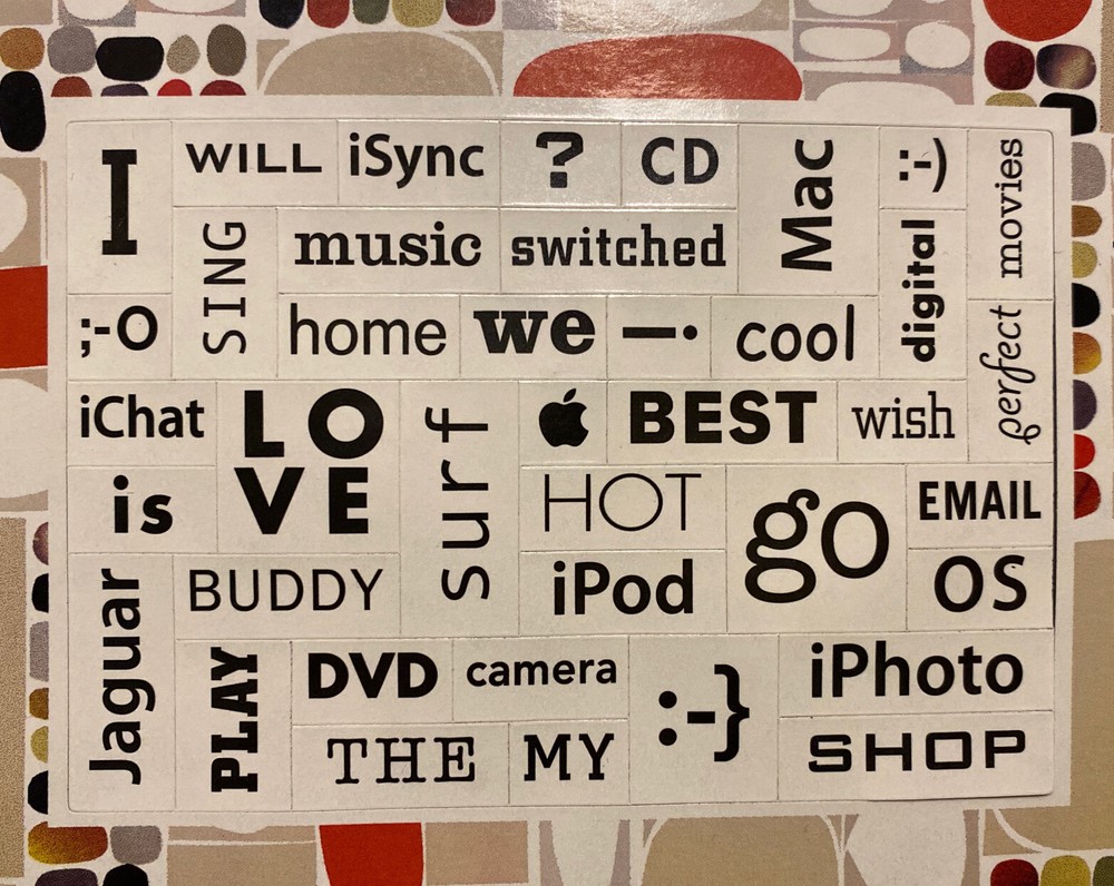 Apple Computer Fridge Poetry Magnet Sheet Designed By Rex Ray