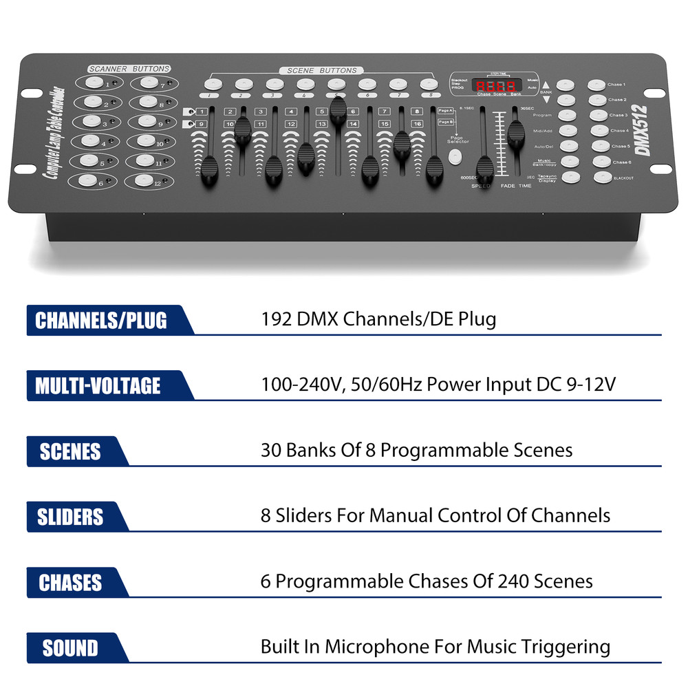 DMX 40/192 Channels Controller Console For Party KTV Disco Stage Light Operator