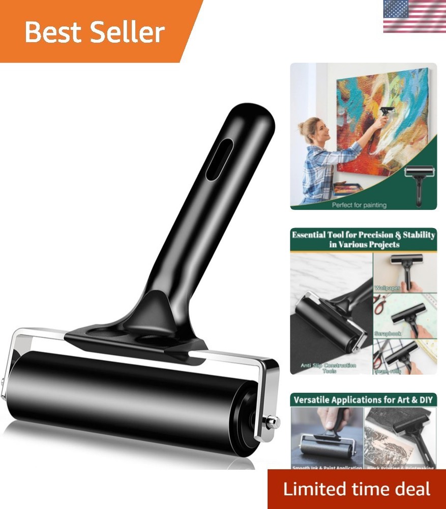 4 Inch Rubber Roller Brayer Rollers for Crafting, Hard Rubber Rollers for Pri...