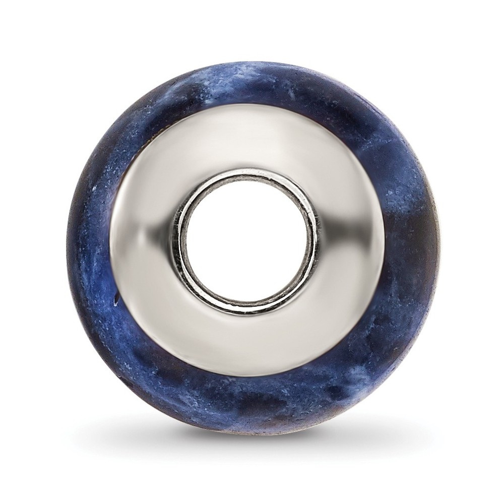 Silver Reflections Sodalite Stone Bead QRS1733