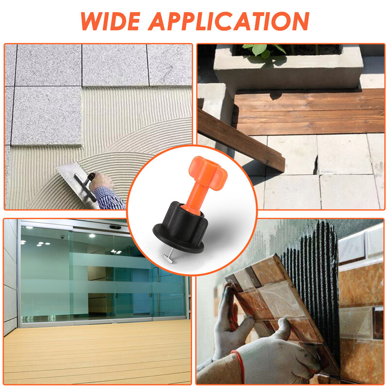 Tile Leveling System Kit 250pcs Reusable T Type Tile Leveler Clips +5 Wrenches