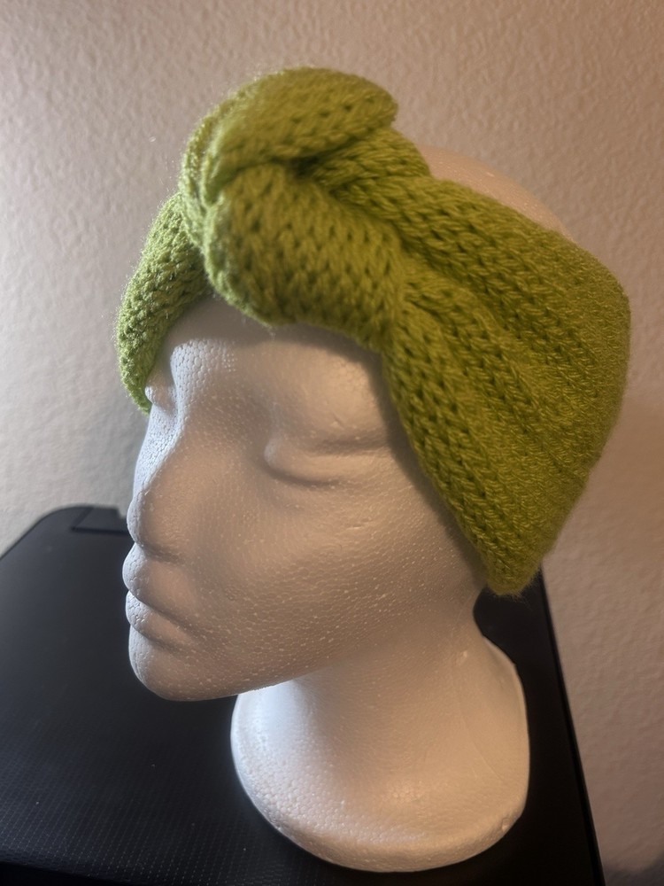 Handmade Knitted Ear Warmers Lime green