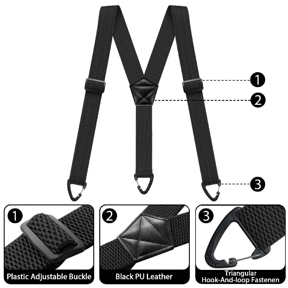 Suspenders for Men Heavy Duty, X Shape Back Hidden Suspender 1.5" Under Clothing