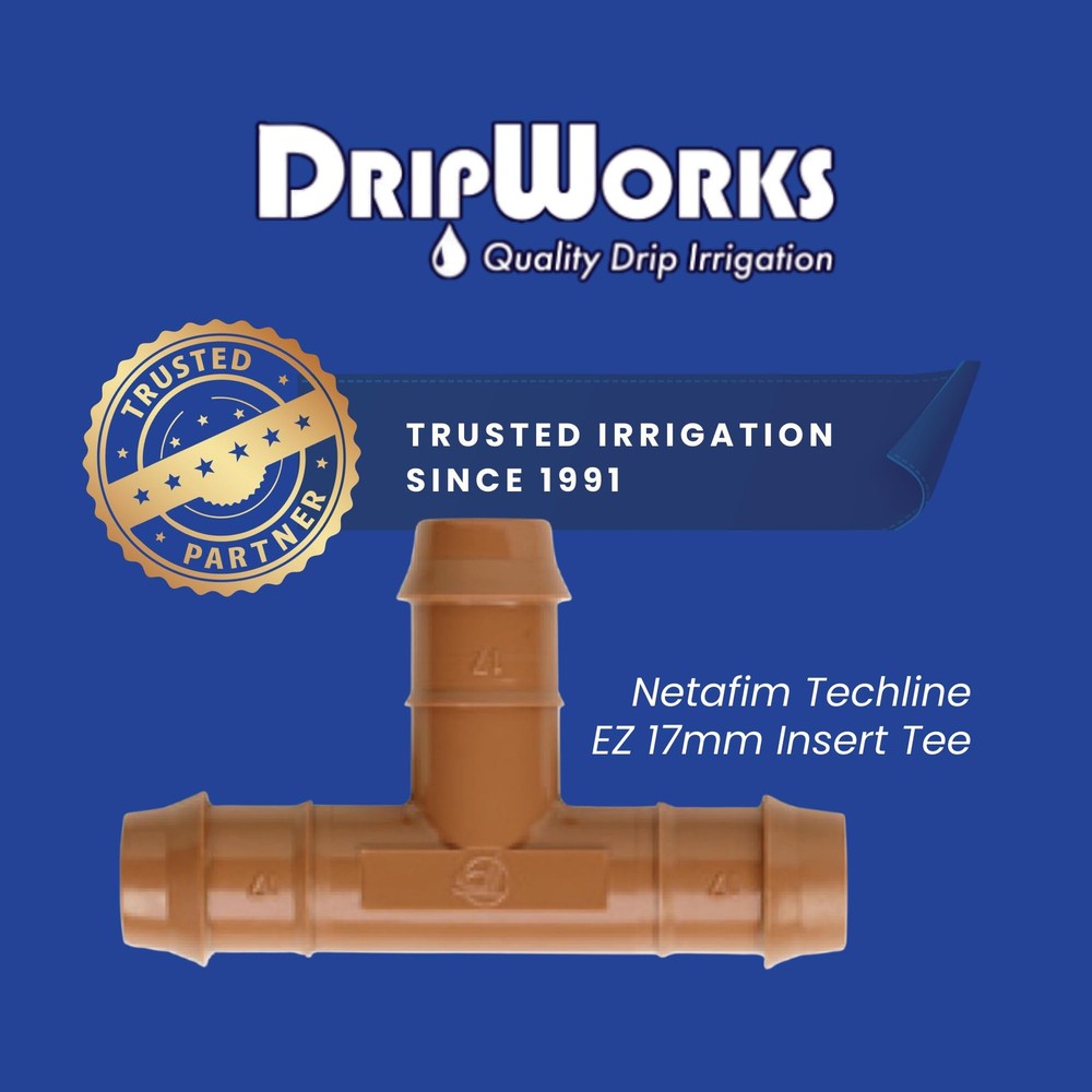 Netafim Techline 17mm Insert Tee – Durable 3-Way Fitting for Drip Irrigation